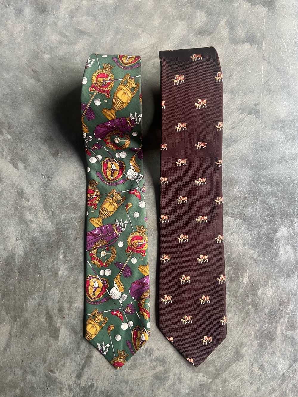 (2) Vintage Brooks Brothers Equestrian and Golf Tie